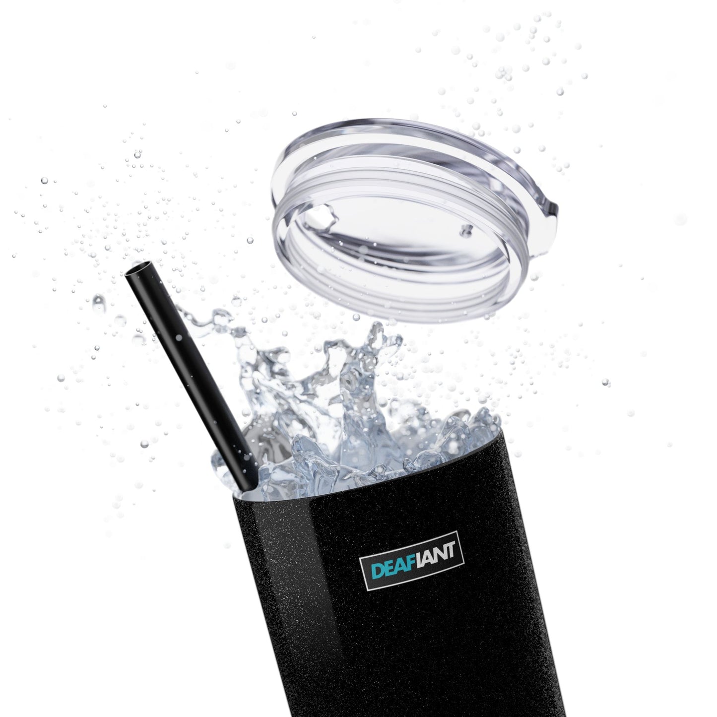 DEAFIANT Deaf AF Skinny Tumbler with Straw, 20oz