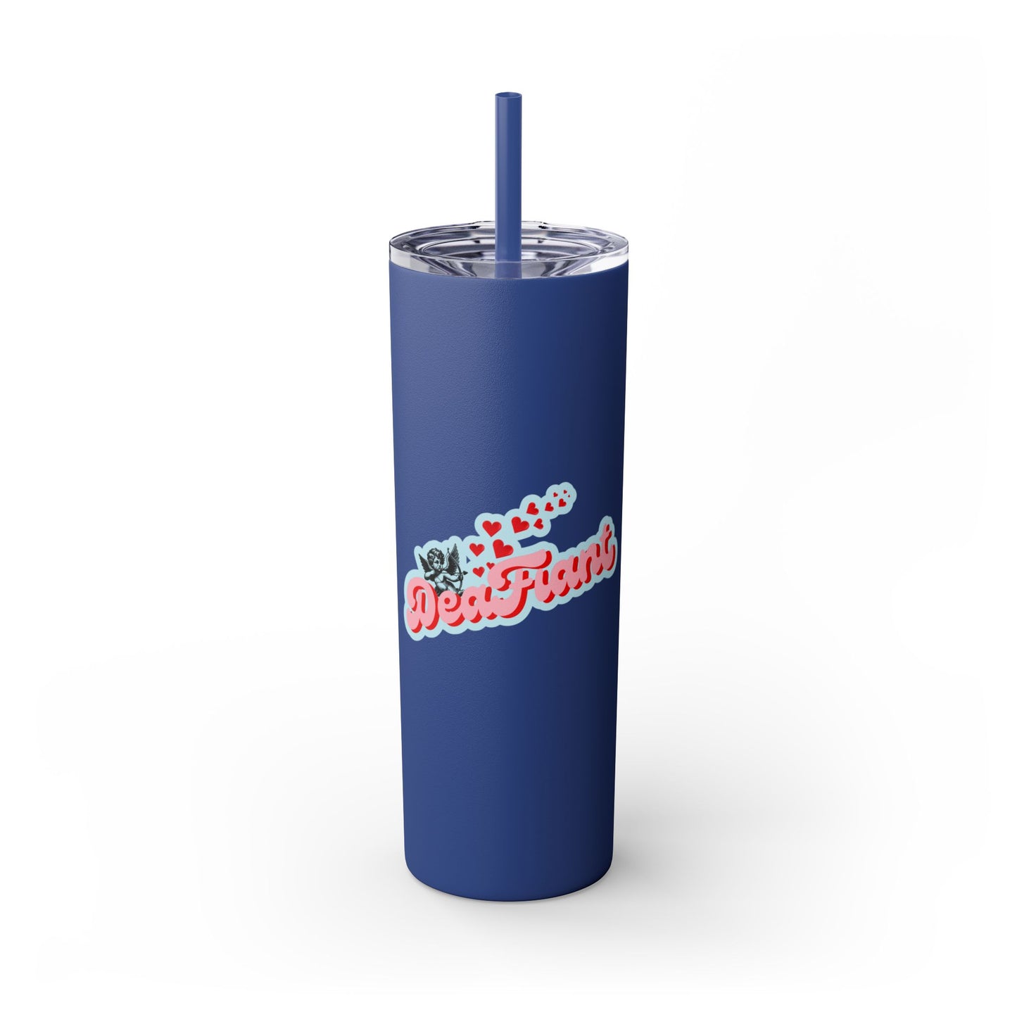 DEAFIANT The Deaf Lover Girl Skinny Tumbler with Straw, 20oz