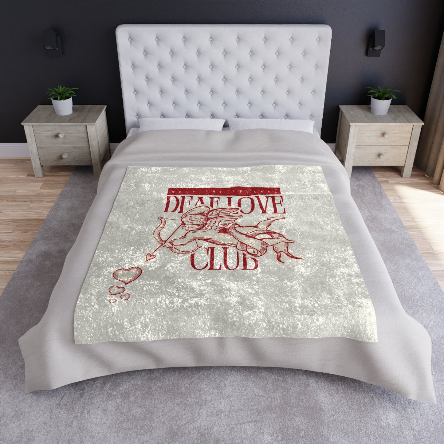 DEAFIANT The First Rule of Deaf Club | Crushed Velvet Blanket