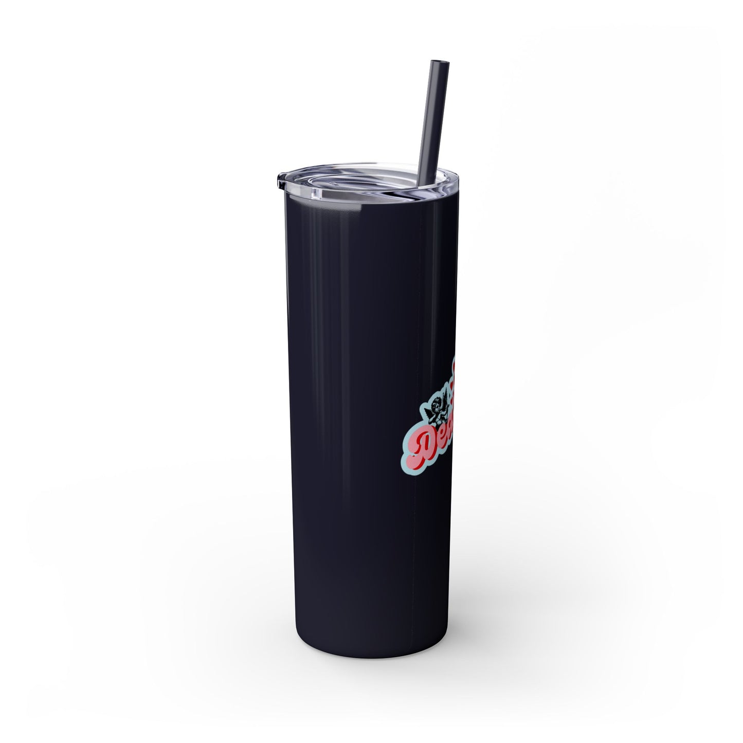 DEAFIANT The Deaf Lover Girl Skinny Tumbler with Straw, 20oz