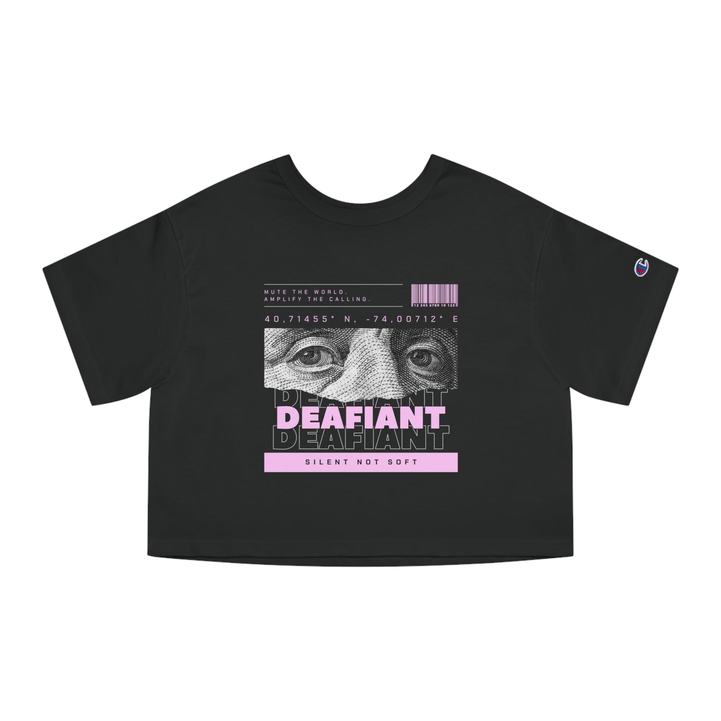 DEAFIANT Deaf Money Talks Champion Cropped T-Shirt