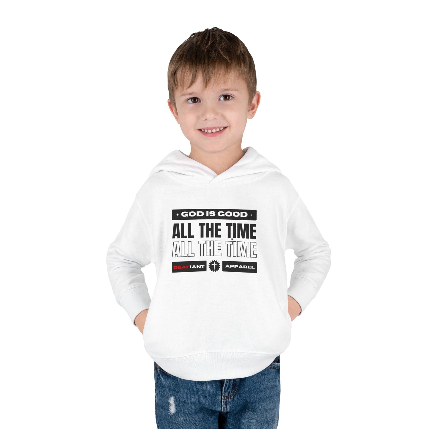 DEAFIANT KIDS | God Is Good – All the Time! Kids Praise Hoodie | Unisex
