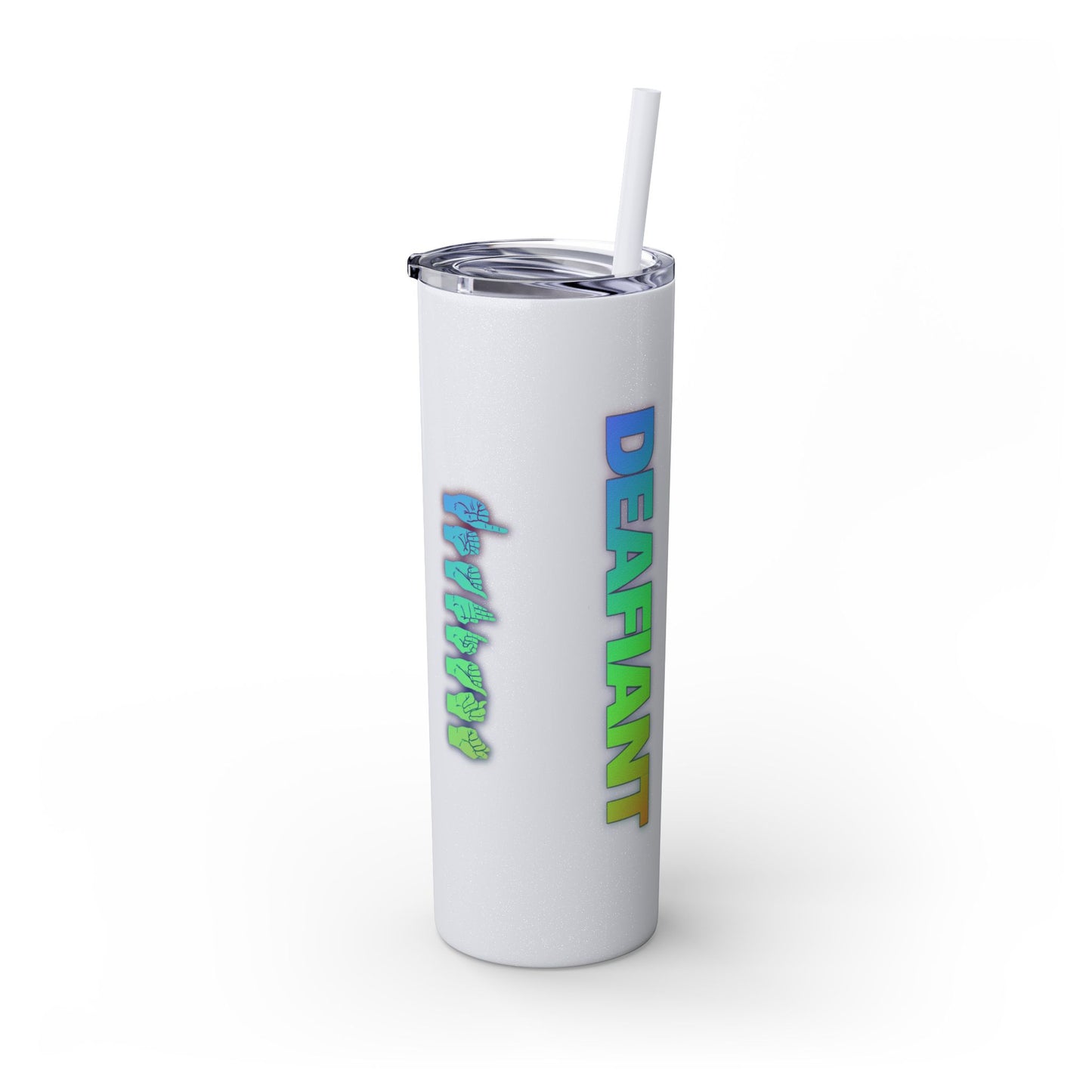 DEAFIANT Vibe on Mute | Skinny Tumbler with Straw