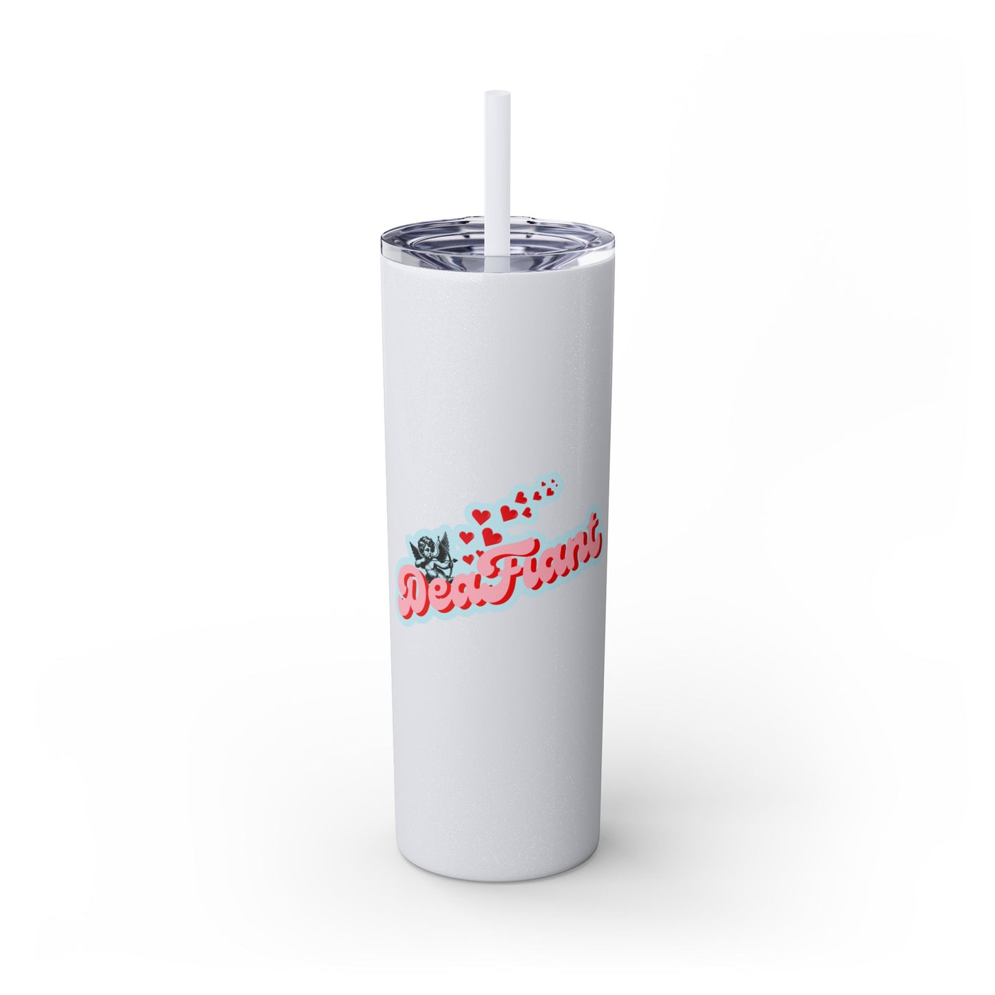 DEAFIANT The Deaf Lover Girl Skinny Tumbler with Straw, 20oz