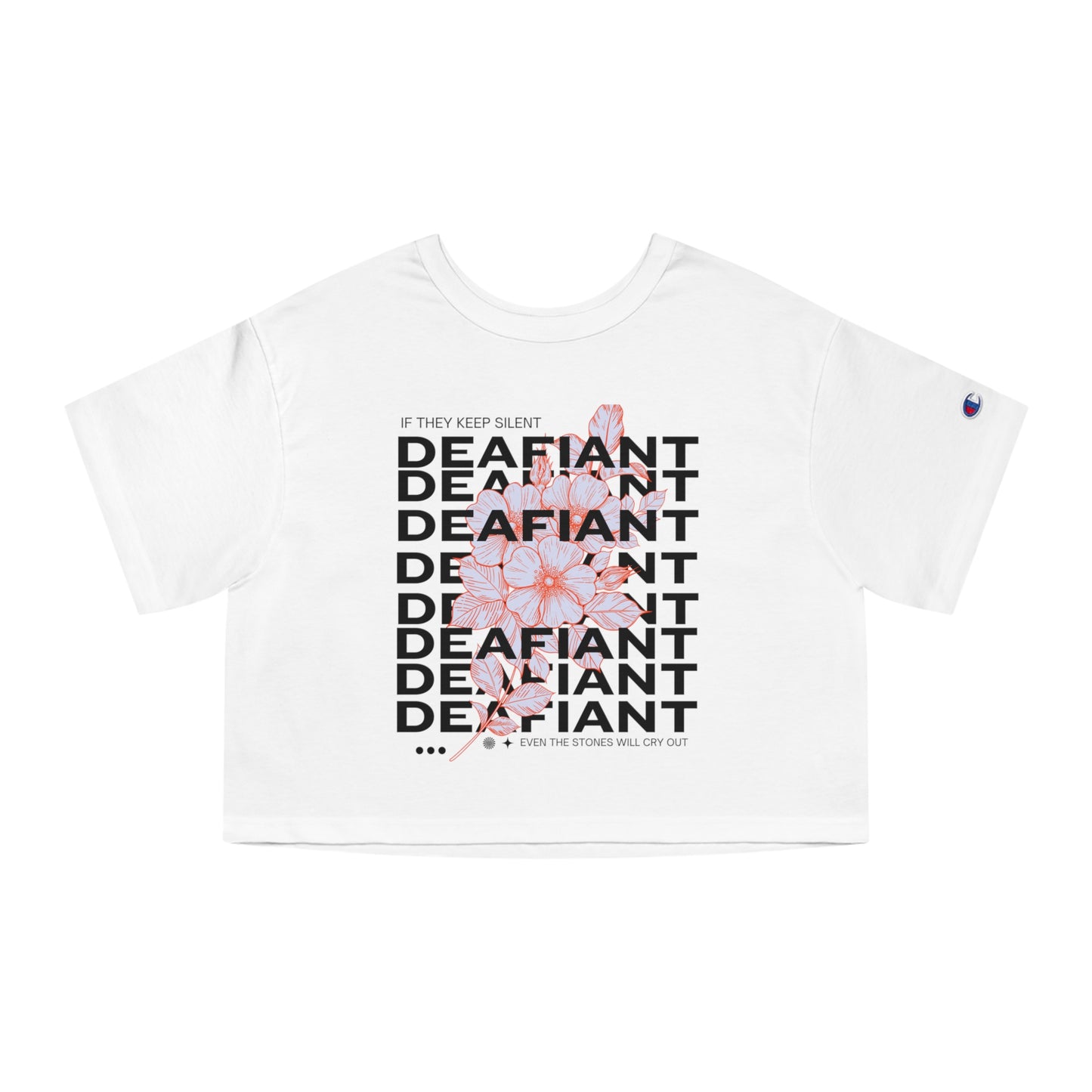 DEAFIANT Champion of Silence | Women's Heritage Cropped T-Shirt