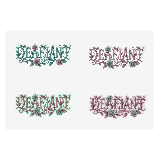 "Rooted Rebels" – The Pink Llama x DEAFIANT Floral Collab Tee Sticker Sheets | Inspirational Decals for Scrapbooking, Journaling, Gift Wrapping, Decor, & More