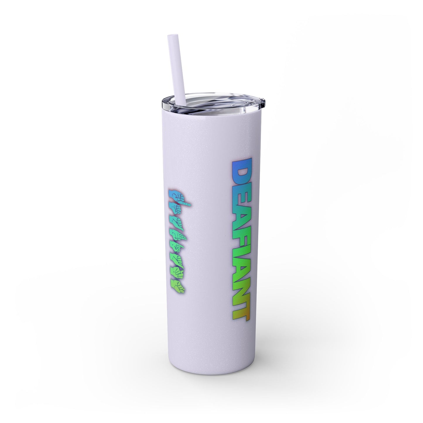 DEAFIANT Vibe on Mute | Skinny Tumbler with Straw