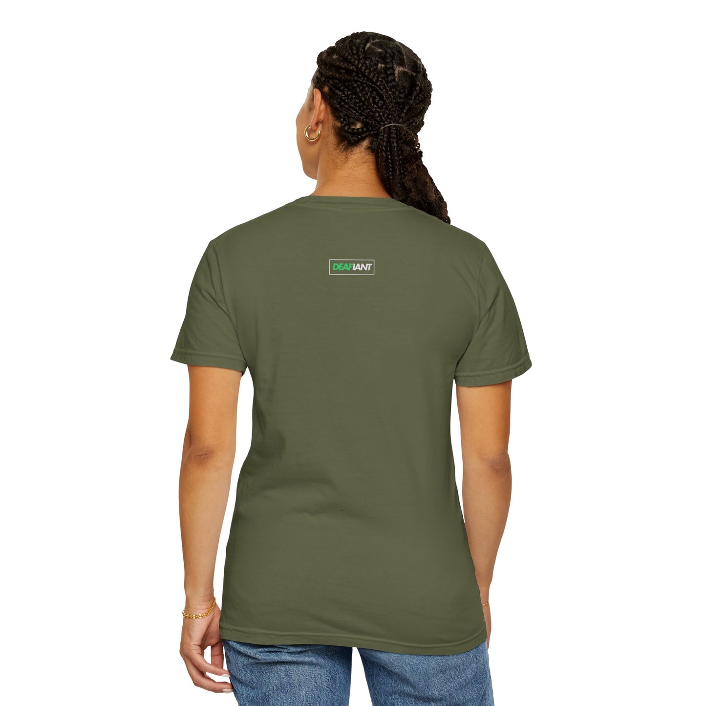 DEAFIANT Mos' Deaf Throwback Tee | Unisex | Garment-dyed