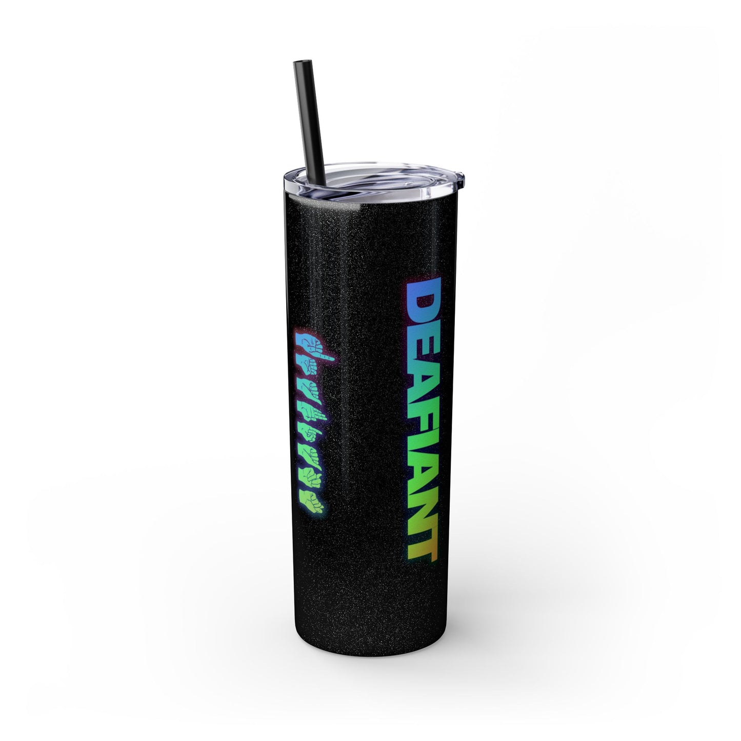 DEAFIANT Vibe on Mute | Skinny Tumbler with Straw