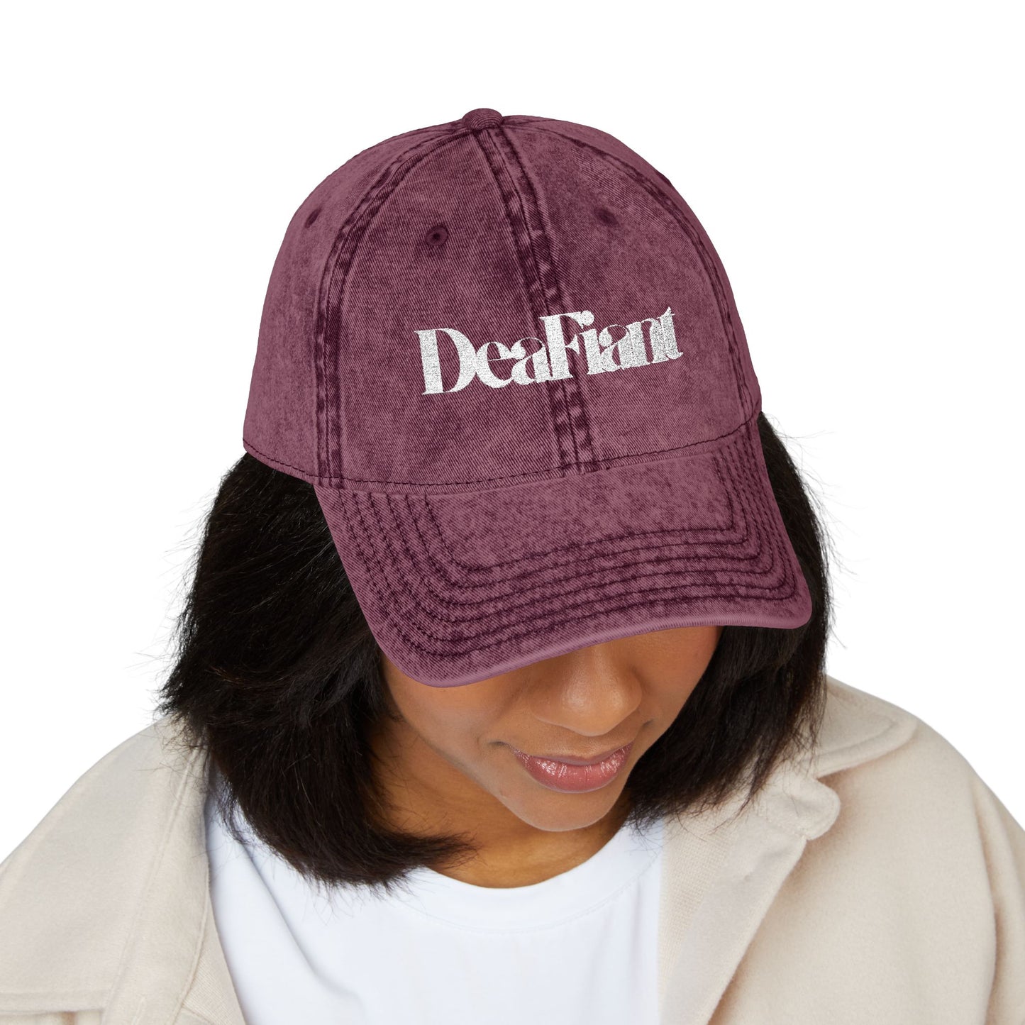 DEAFIANT Silent Threads Vintage Cap (Embroidered)