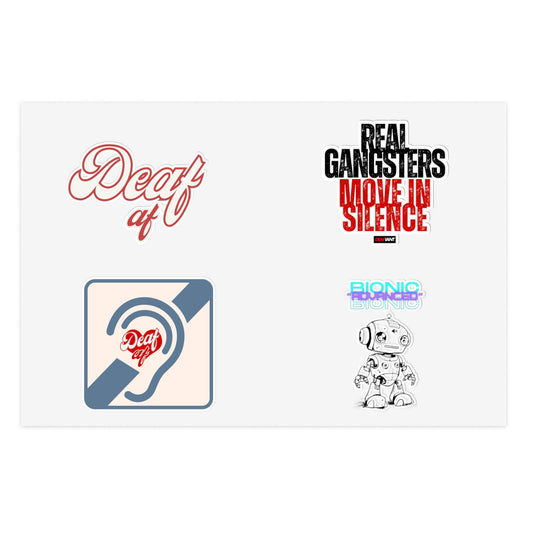 DEAFIANT Identity Sticker Pack – “Deaf AF + Tech & Truth” Series | Unique Designs for Personalizing Laptops, Notebooks, Gifts, and More!