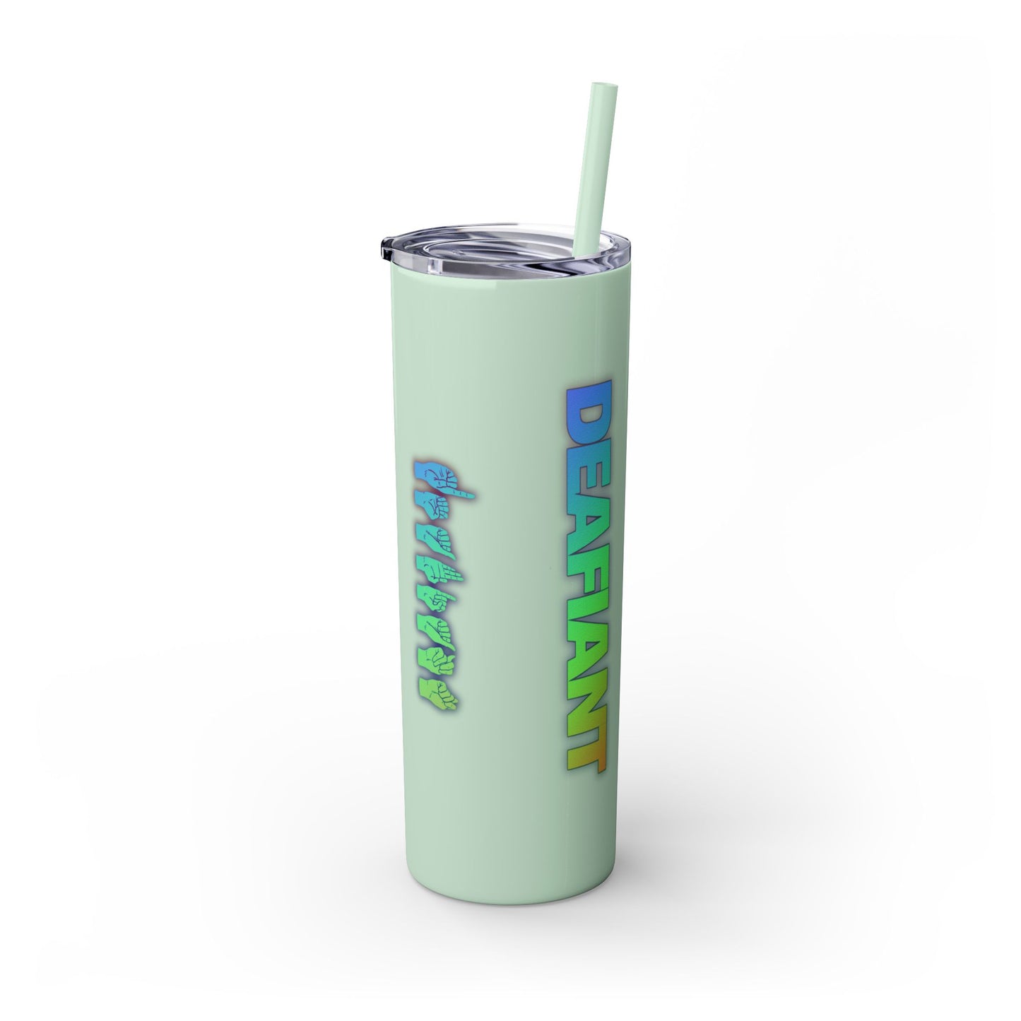 DEAFIANT Vibe on Mute | Skinny Tumbler with Straw