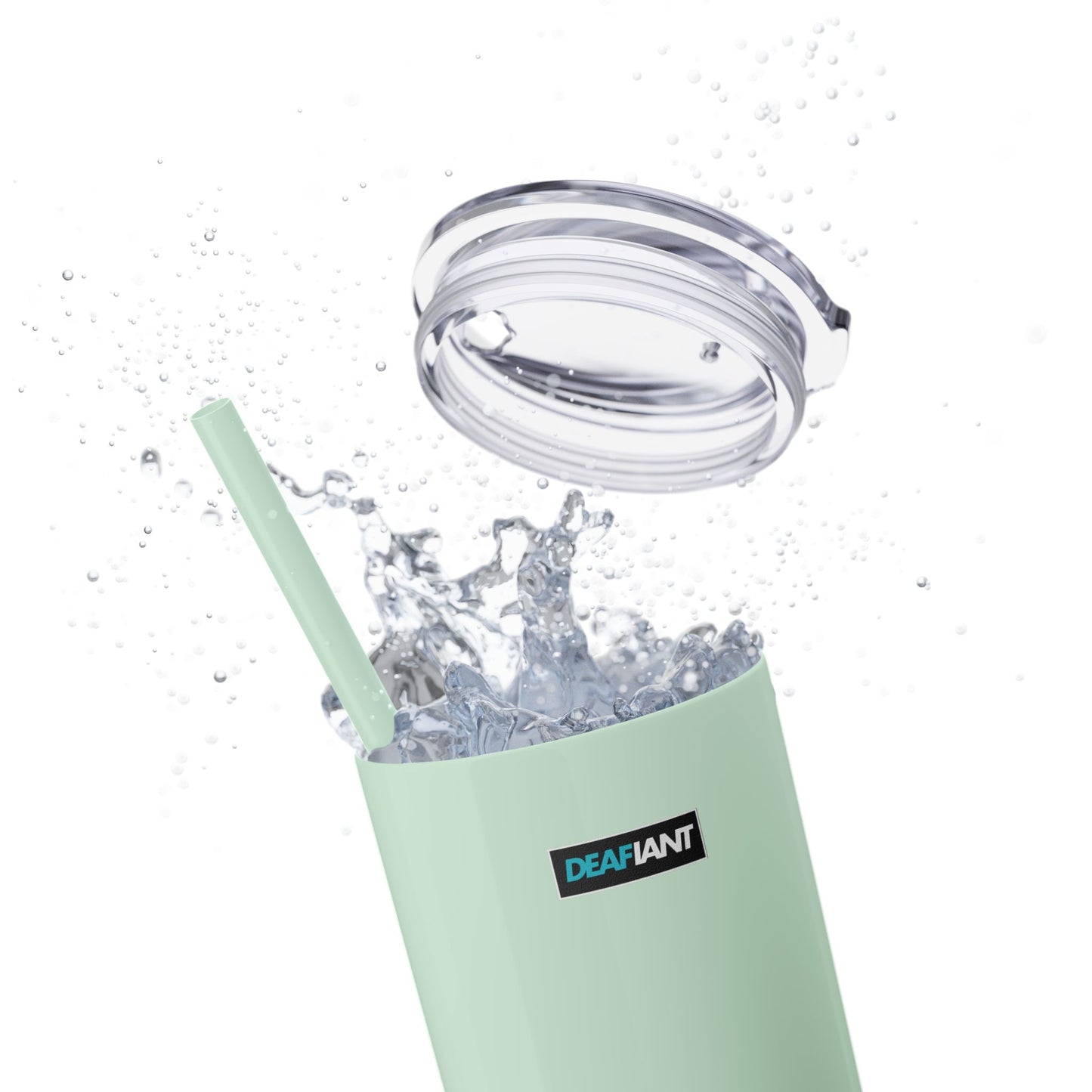 DEAFIANT Deaf AF Skinny Tumbler with Straw, 20oz