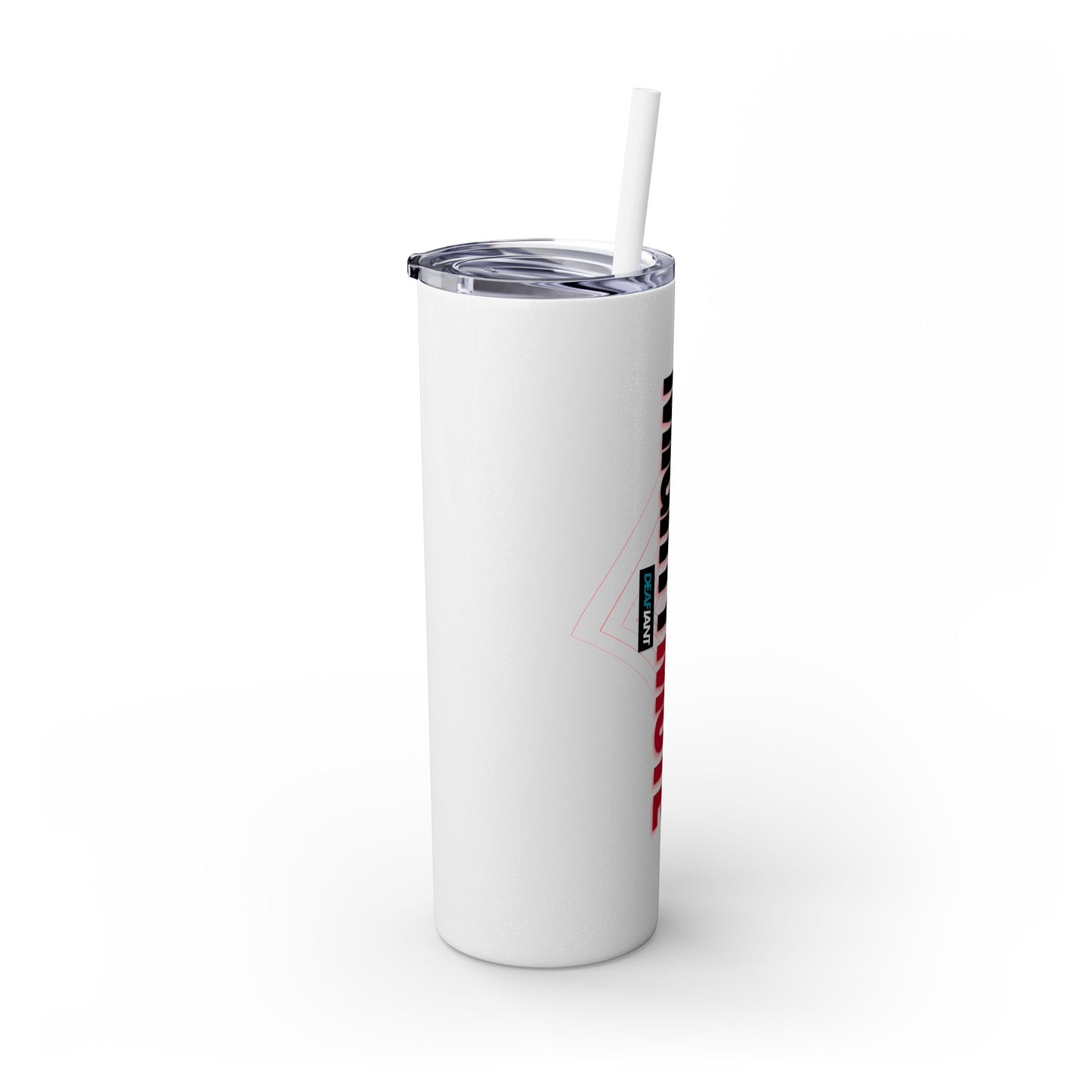 Mighty Mute by DEAFIANT | Skinny Tumbler with Straw, 20oz