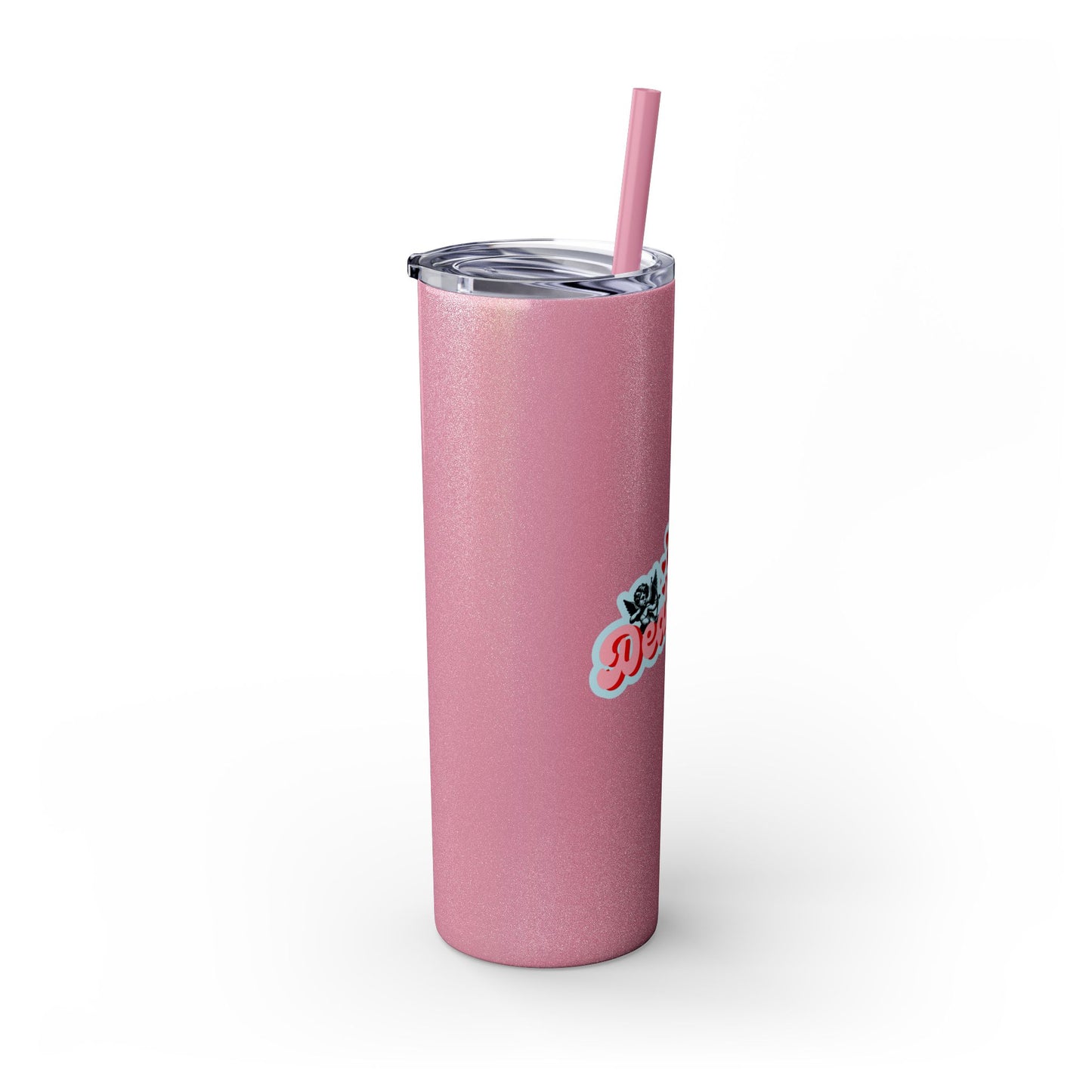 DEAFIANT The Deaf Lover Girl Skinny Tumbler with Straw, 20oz