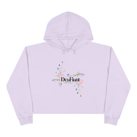 DEAFIANT She Blooms Floral Crop Hoodie