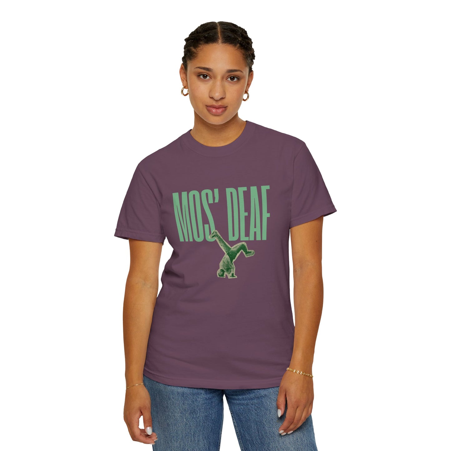 DEAFIANT Mos' Deaf Throwback Tee | Unisex | Garment-dyed
