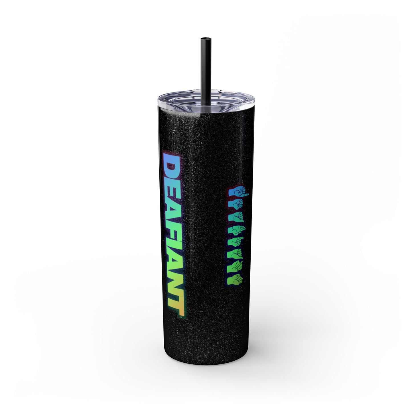 DEAFIANT Vibe on Mute | Skinny Tumbler with Straw