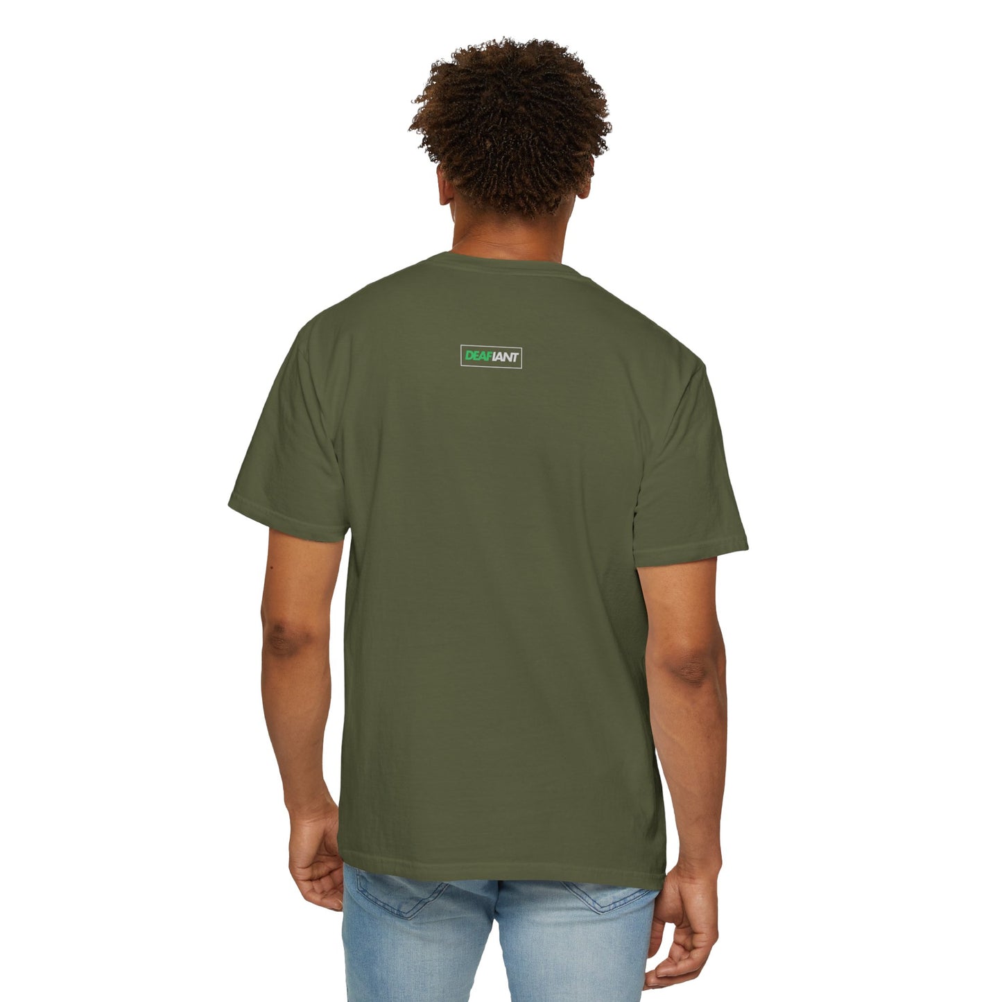 DEAFIANT Mos' Deaf Throwback Tee | Unisex | Garment-dyed