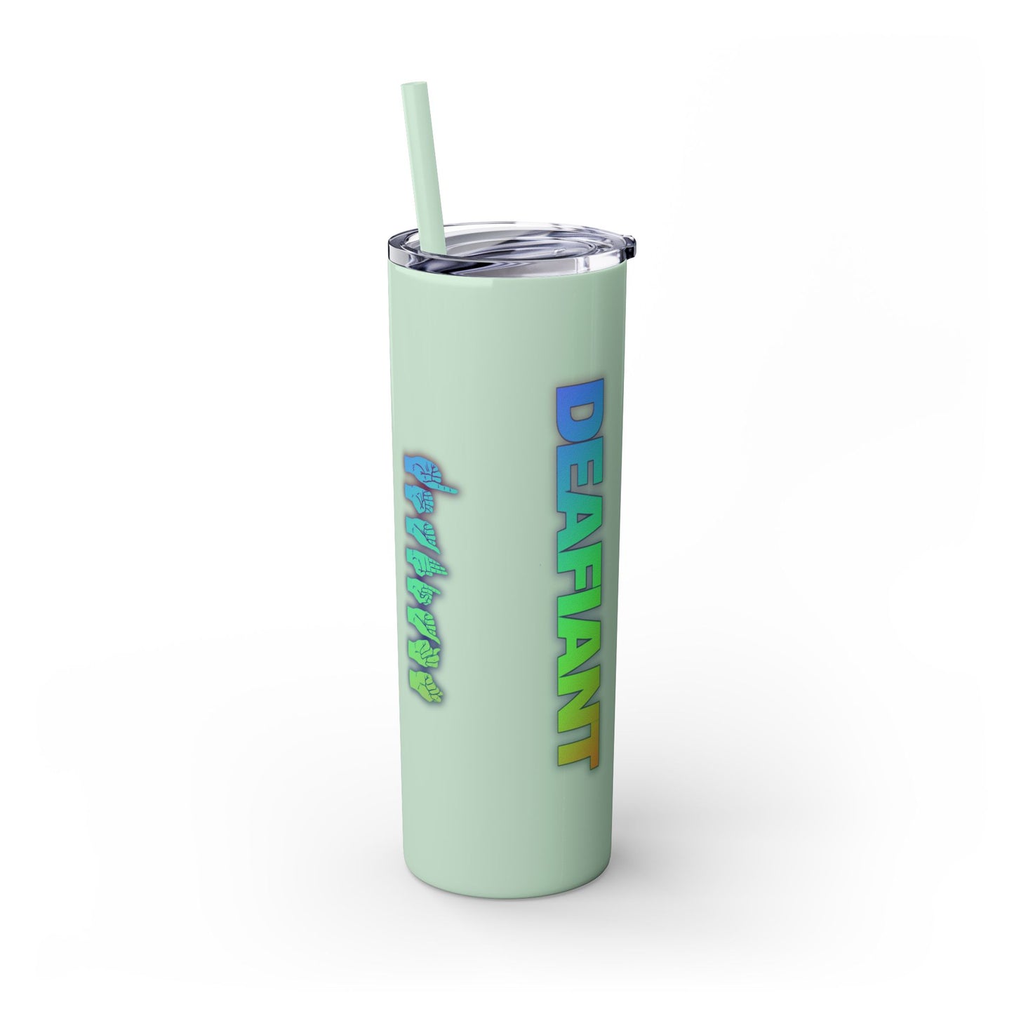 DEAFIANT Vibe on Mute | Skinny Tumbler with Straw