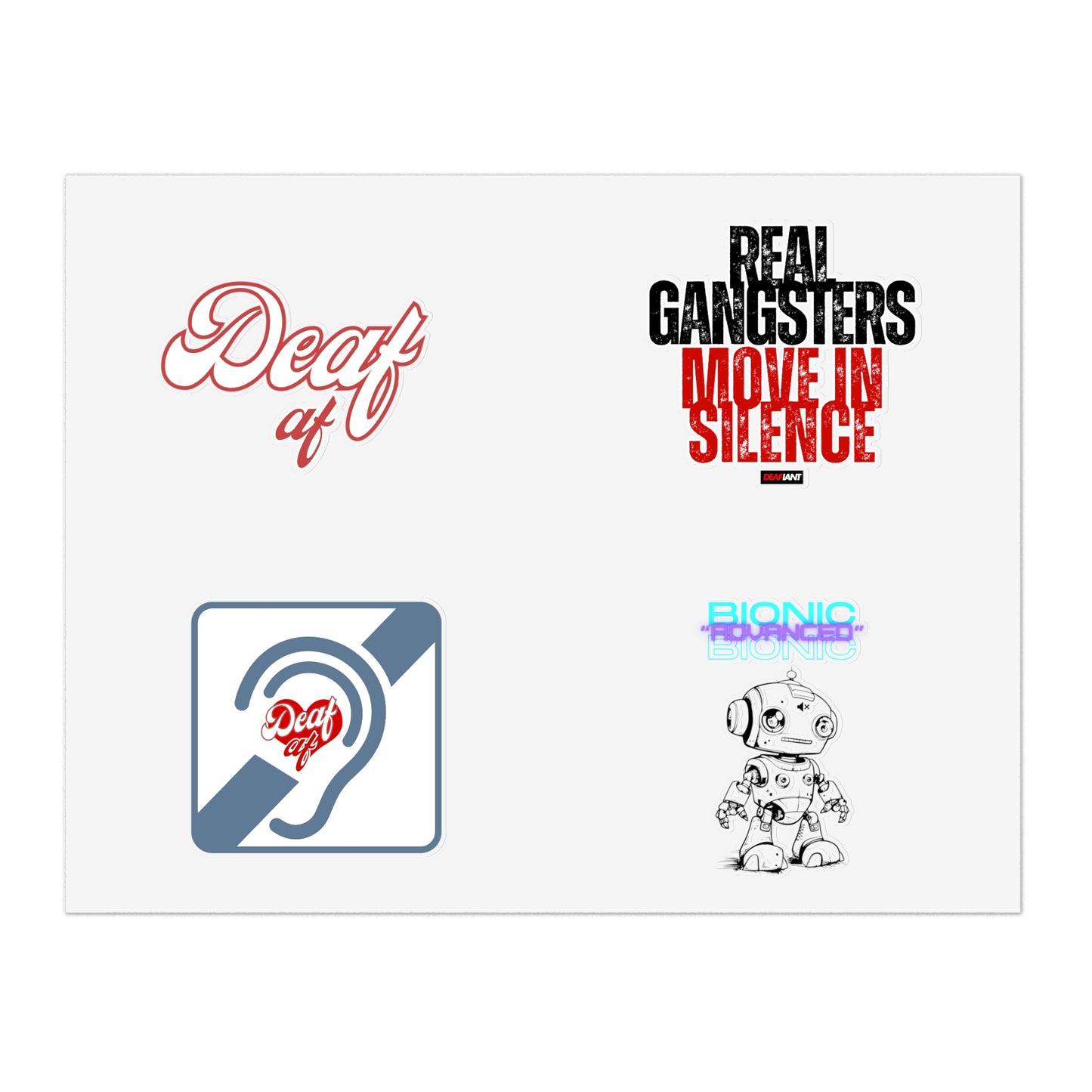 DEAFIANT Identity Sticker Pack – “Deaf AF + Tech & Truth” Series | Unique Designs for Personalizing Laptops, Notebooks, Gifts, and More!