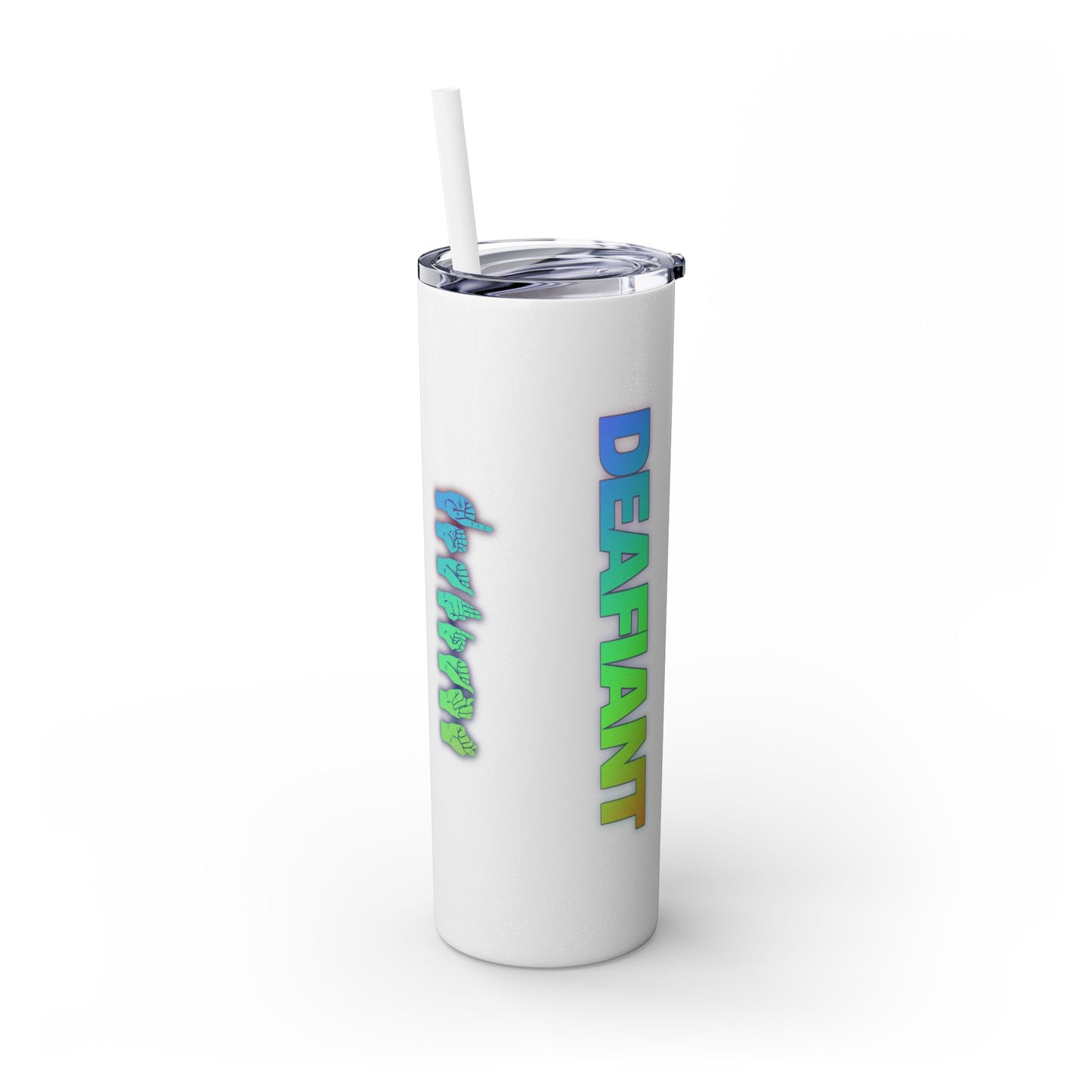 DEAFIANT Vibe on Mute | Skinny Tumbler with Straw