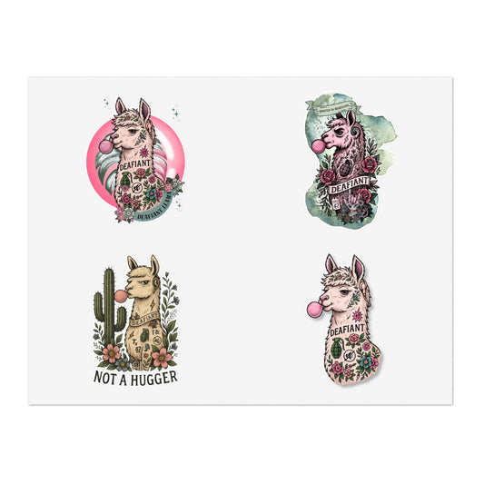 DEAFIANT x The Pink Llama – “Silent Spitfire” Stickers Sheets Ft. DEAFIANT Llama