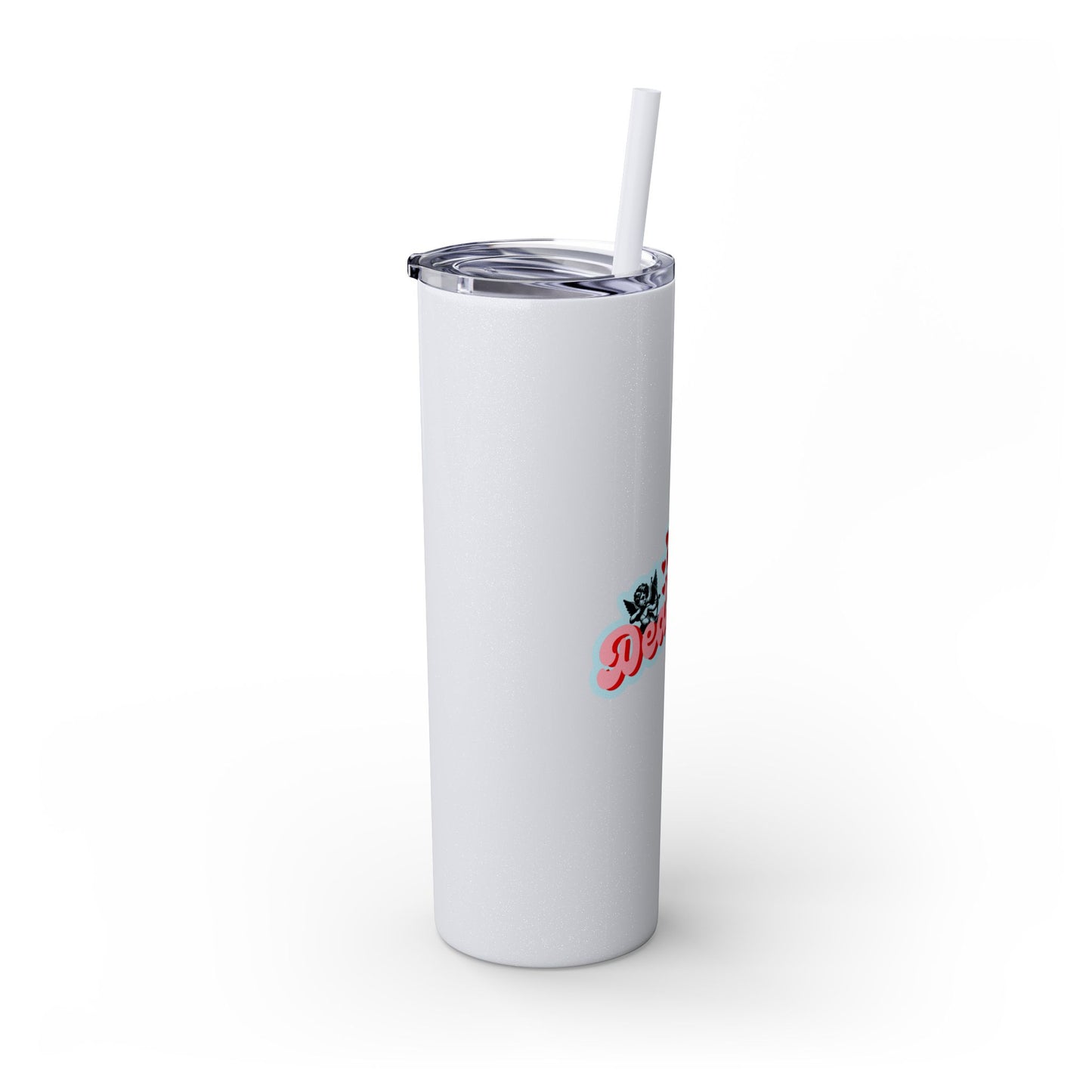 DEAFIANT The Deaf Lover Girl Skinny Tumbler with Straw, 20oz