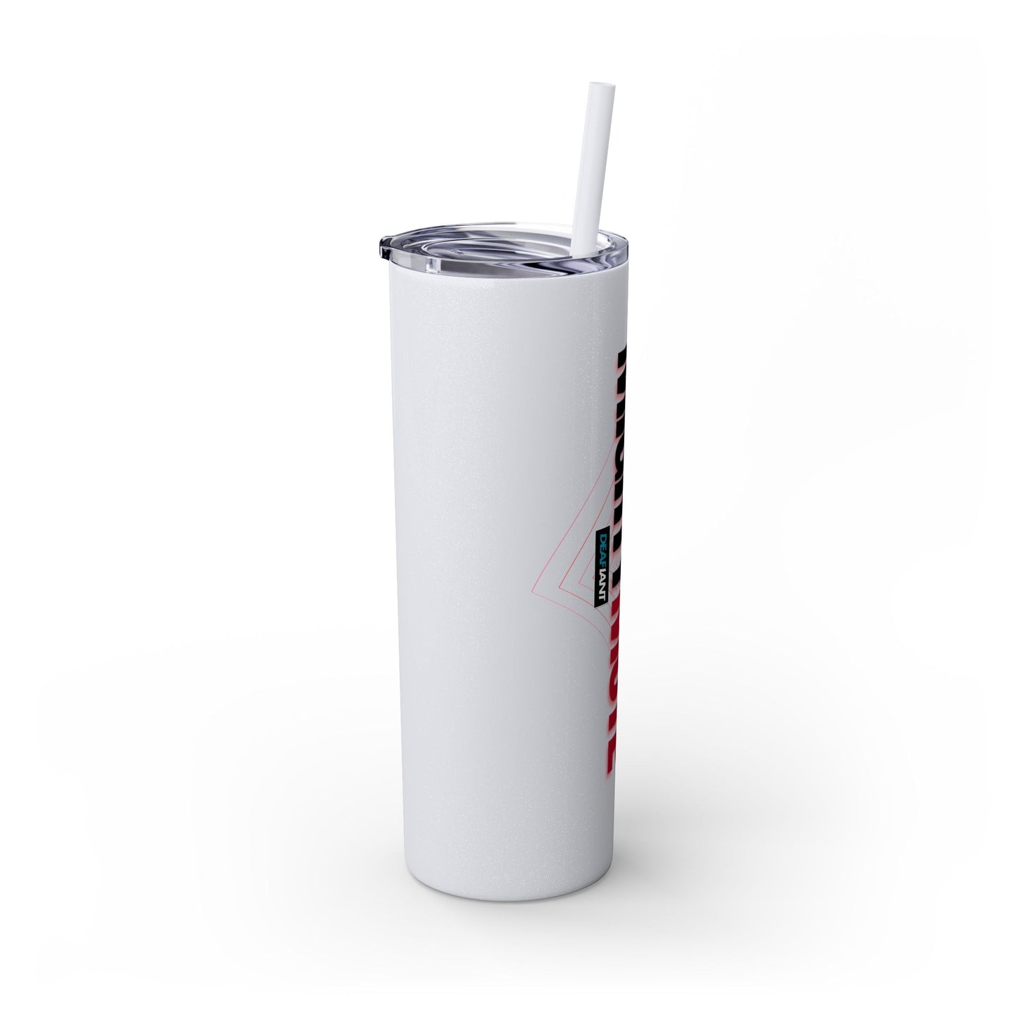Mighty Mute by DEAFIANT | Skinny Tumbler with Straw, 20oz