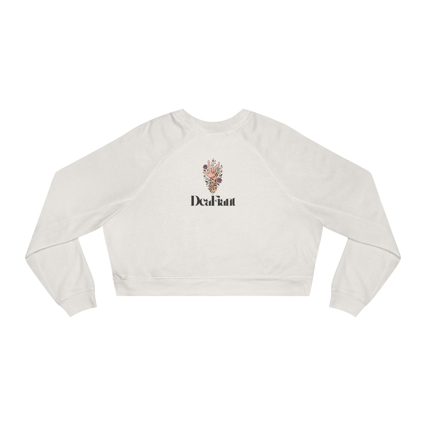 DEAFIANT Won’t He Do It! – Praise & Power Women's Cropped Fleece Pullover