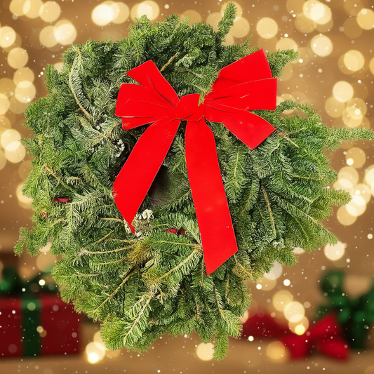 Fraser Fir Wreath Decorated - 22"